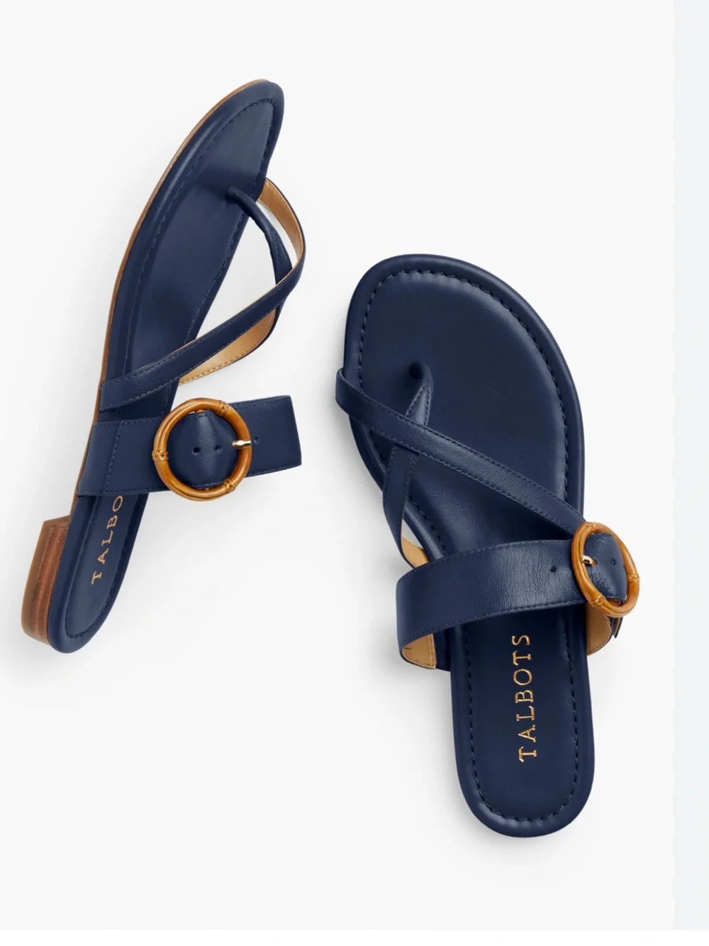 Talbots Gia Nappa Leather Sandals in Navy Blue - only worn once